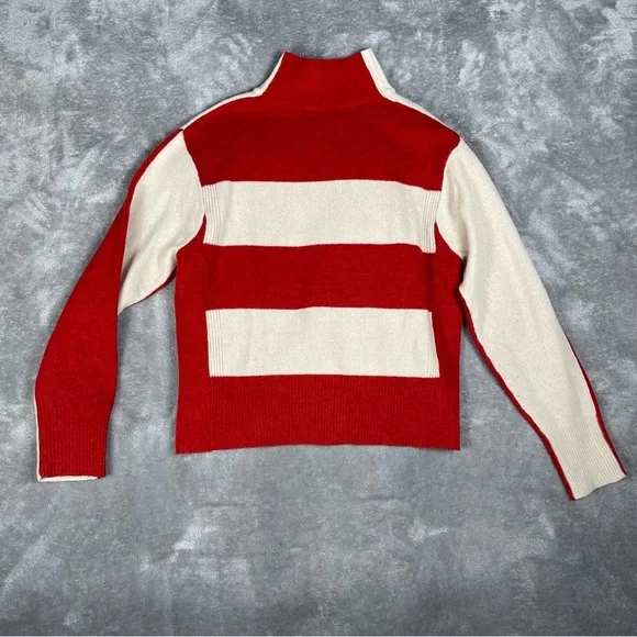 Whistles Sweater Womens XS Wool ColorBlock Stripe Mock Neck Abstract Cozy Jumper - Picture 5 of 8